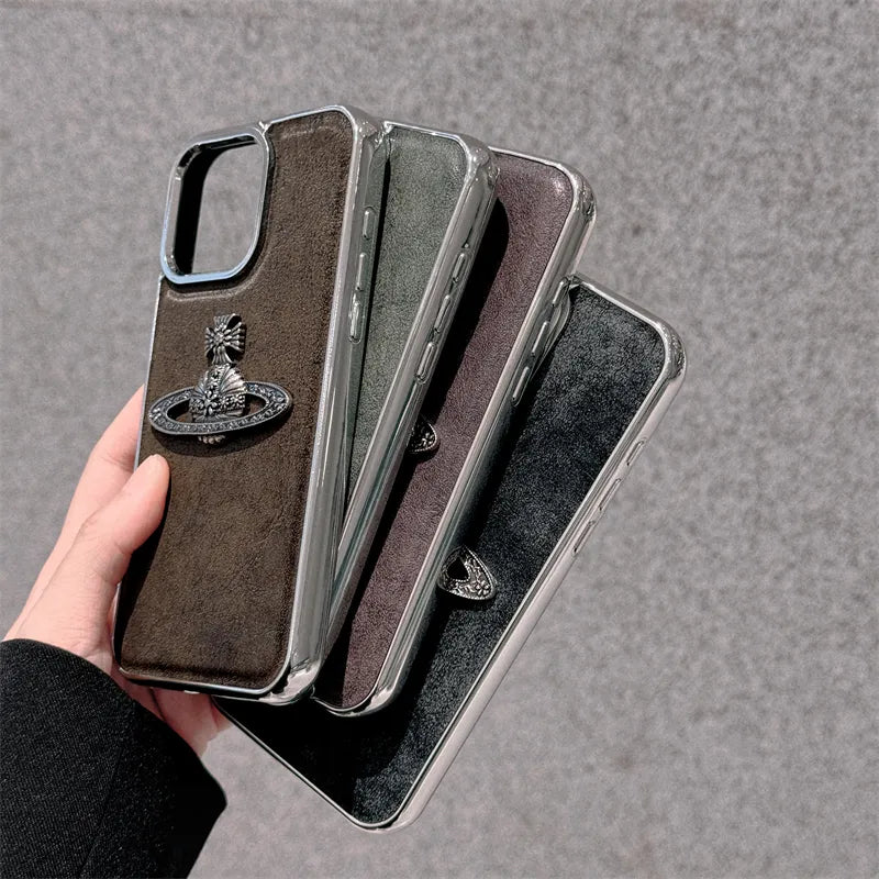 ヴィンテージレザー・プラネットロゴフォンケース NOCTONE