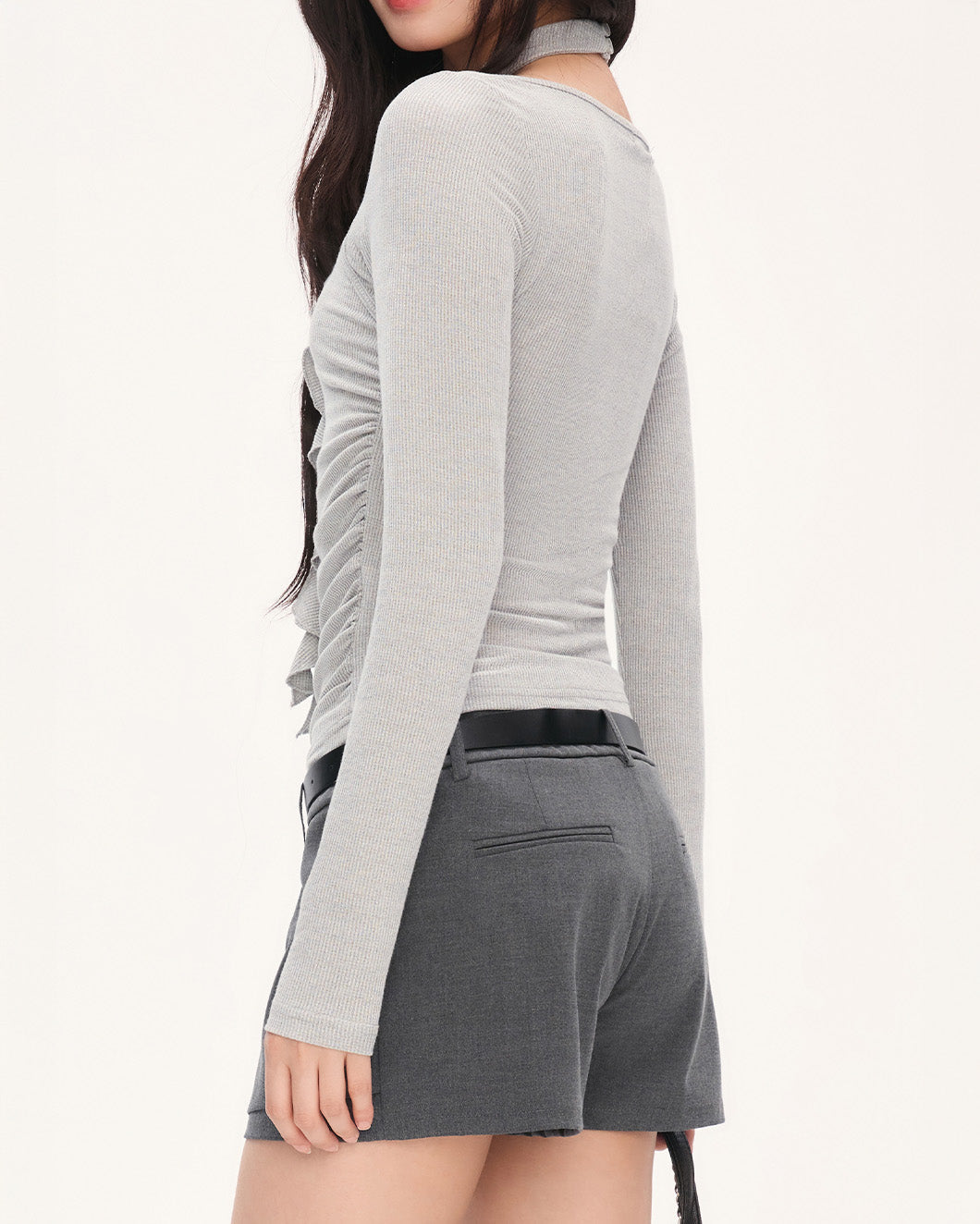 weekendhub デザインスリムロングスリーブトップス女性用 2025年新作スタイリッシュスリムユニークトップス秋シングルウェア用 NOCTONE