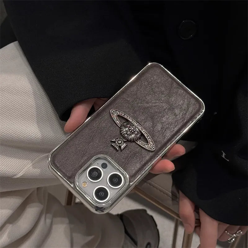 ヴィンテージレザー・プラネットロゴフォンケース NOCTONE