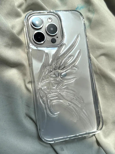 ニッチアイスの透明な特殊形状の翼はApple 16pro電話ケースに適しています iPhone 14pro maxプレミアム13プロマックスニュー15pro立体透明 13パーソナリティ11落下防止保護ケース NOCTONE