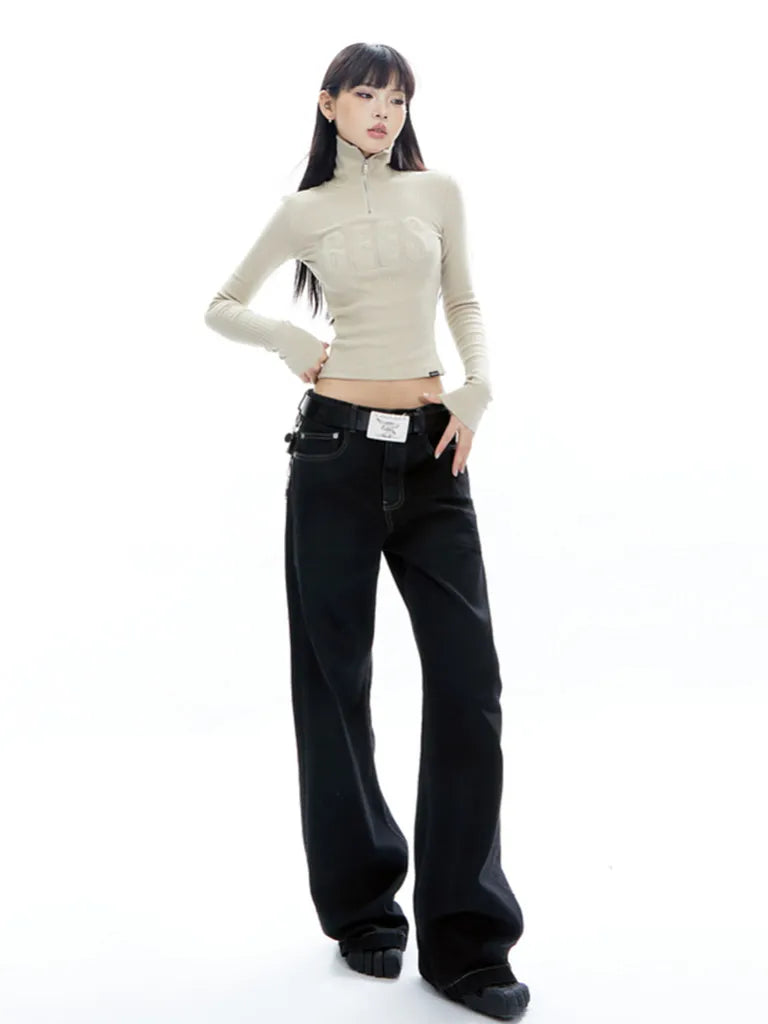 スパークルステッチ・ストレートデニム NOCTONE