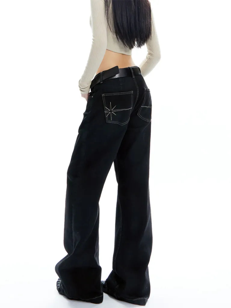 スパークルステッチ・ストレートデニム NOCTONE