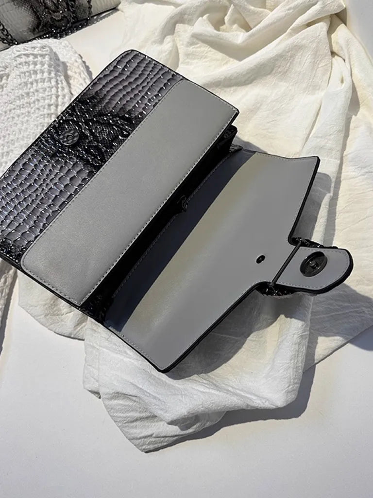 Zuo Zuo's Family 2025 新作レディースバッグファッションチェーンメッセンジャーバッグクロコダイル柄多目的ニッチショルダーバッカスレディースバッグ NOCTONE