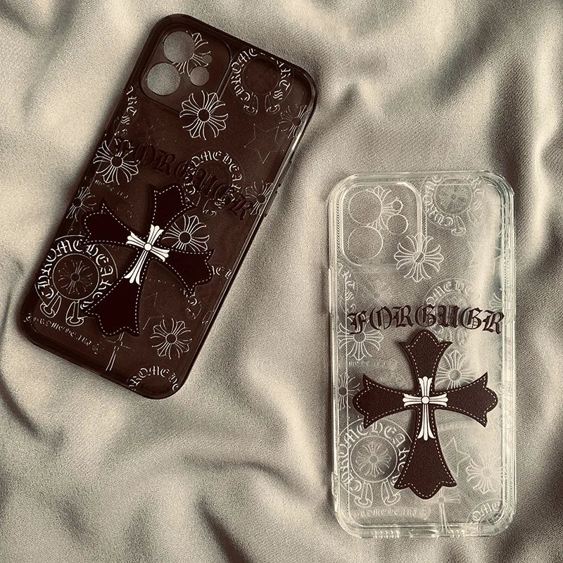 トレンディなかぎ針編みクロス iPhone 14/15/16Promax Apple 12/13用ケース 11 新品 HD XR/XS 透明ブラックシリコンフルパッケージ 16Plus ニッチケース NOCTONE