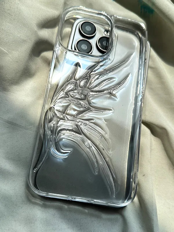 ニッチアイスの透明な特殊形状の翼はApple 16pro電話ケースに適しています iPhone 14pro maxプレミアム13プロマックスニュー15pro立体透明 13パーソナリティ11落下防止保護ケース NOCTONE