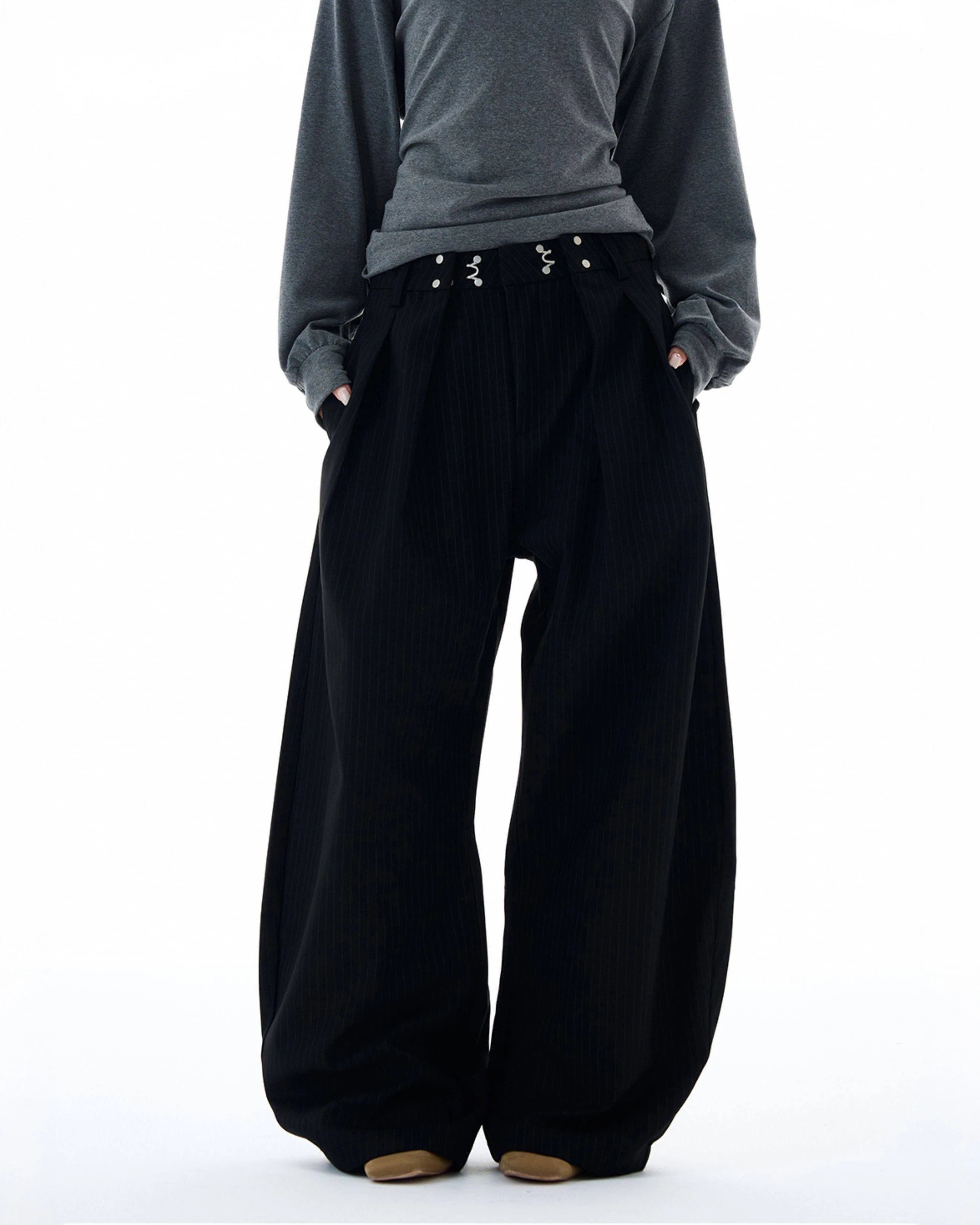 Vertical Stripe Wide Leg Pants SS26 | 2026 Spring Summer Trend