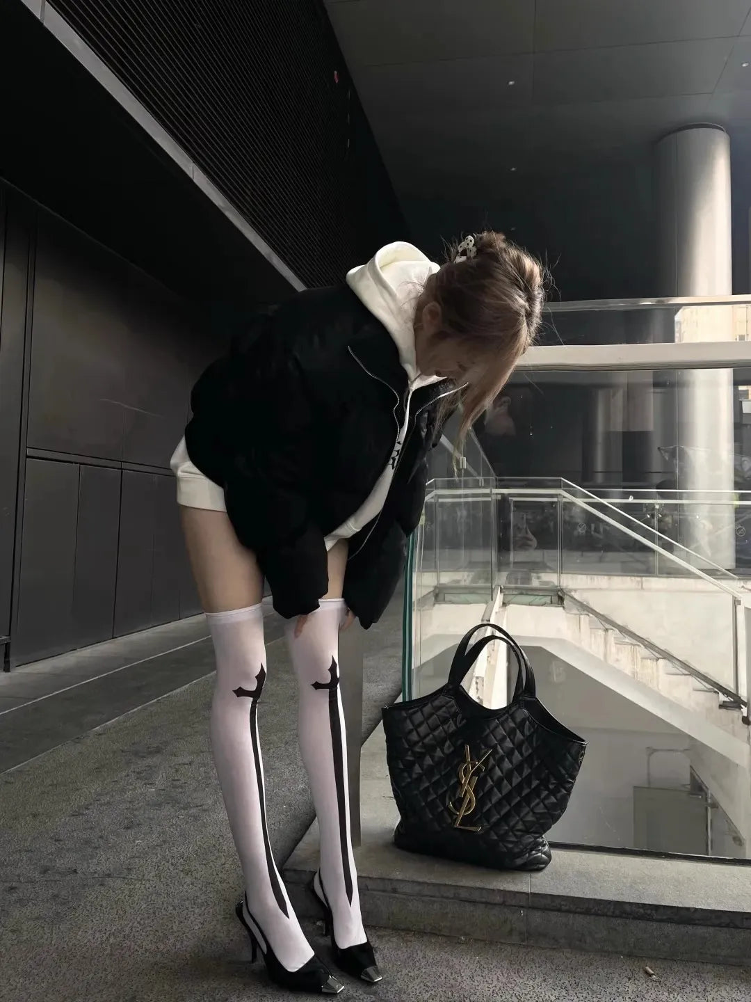 クロスボーダーのクロスストッキングはハロウィーンの靴下の蜘蛛の巣を印刷します。 NOCTONE