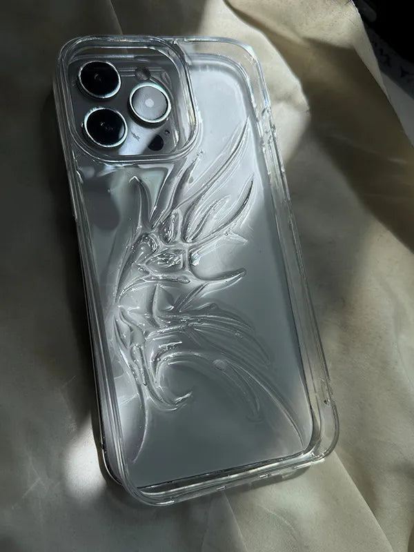 ニッチアイスの透明な特殊形状の翼はApple 16pro電話ケースに適しています iPhone 14pro maxプレミアム13プロマックスニュー15pro立体透明 13パーソナリティ11落下防止保護ケース NOCTONE