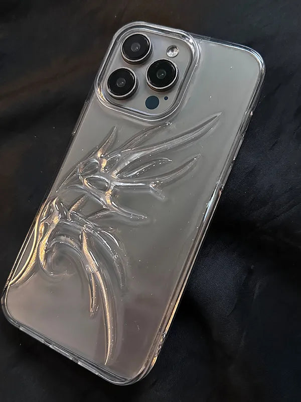 ニッチアイスの透明な特殊形状の翼はApple 16pro電話ケースに適しています iPhone 14pro maxプレミアム13プロマックスニュー15pro立体透明 13パーソナリティ11落下防止保護ケース NOCTONE