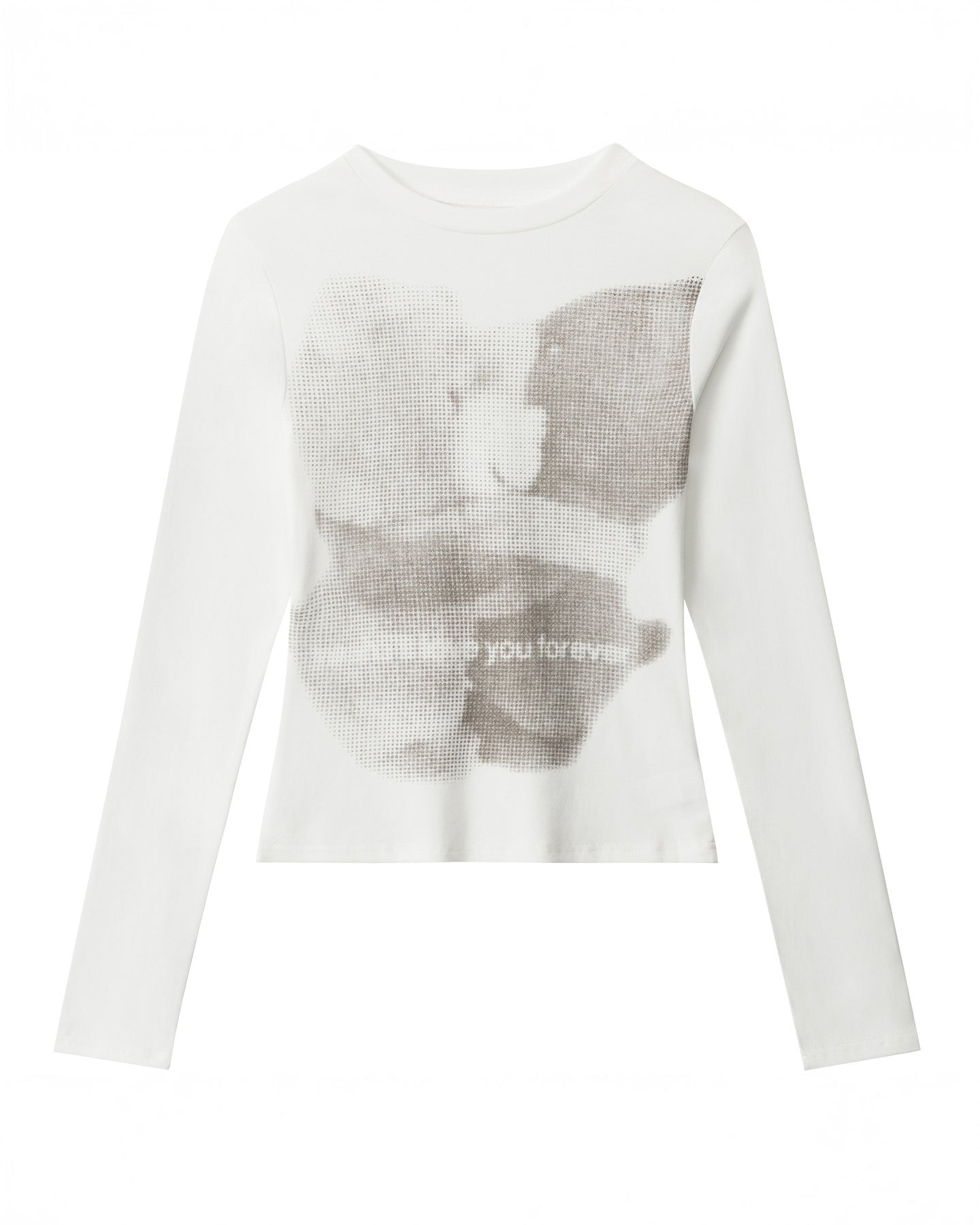 OFFSOULオリジナルアメリカンレトロ Y2K ホットティースマッジドスリムロングスリーブ T シャツレディースラウンドネックレタープリントトップ NOCTONE