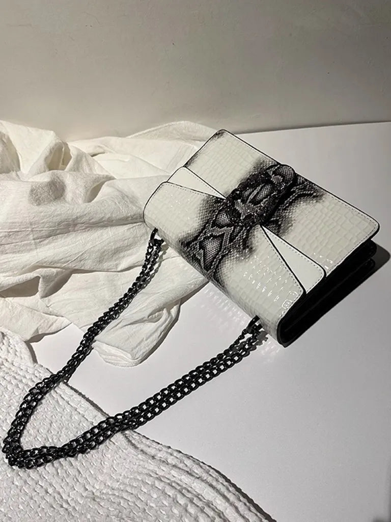 Zuo Zuo's Family 2025 新作レディースバッグファッションチェーンメッセンジャーバッグクロコダイル柄多目的ニッチショルダーバッカスレディースバッグ NOCTONE