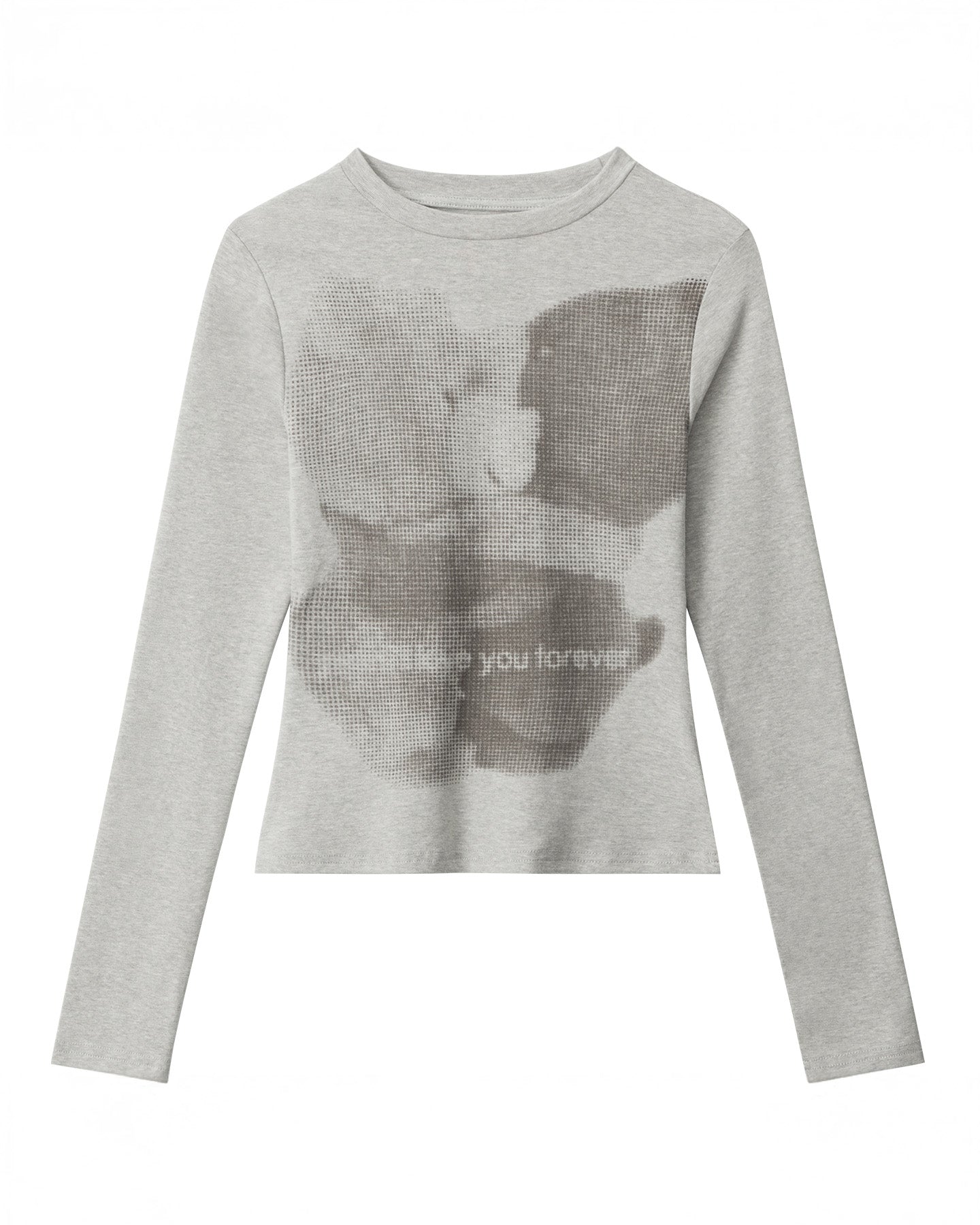 OFFSOULオリジナルアメリカンレトロ Y2K ホットティースマッジドスリムロングスリーブ T シャツレディースラウンドネックレタープリントトップ NOCTONE