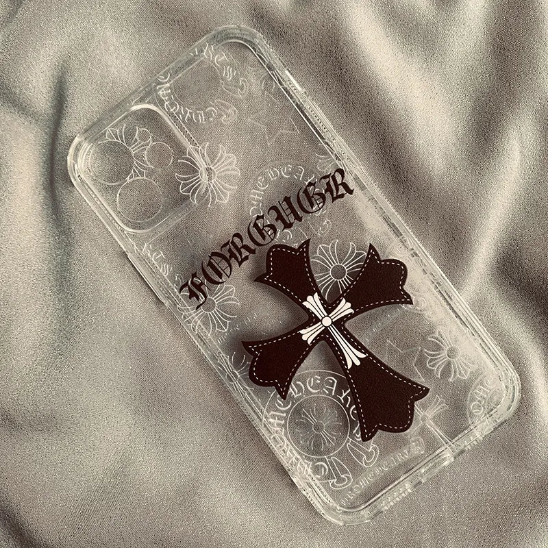 トレンディなかぎ針編みクロス iPhone 14/15/16Promax Apple 12/13用ケース 11 新品 HD XR/XS 透明ブラックシリコンフルパッケージ 16Plus ニッチケース NOCTONE