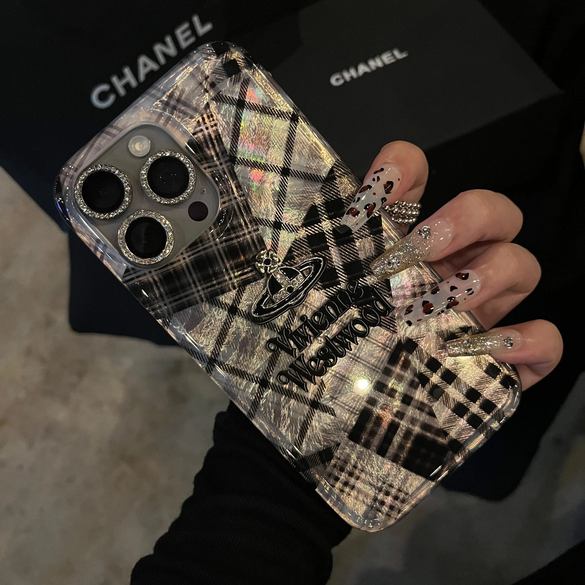 Goth Check Planet Logo Phone Case