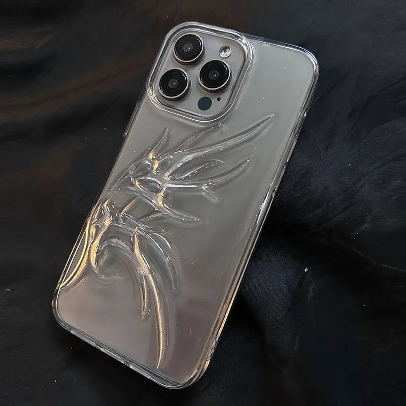 ニッチアイスの透明な特殊形状の翼はApple 16pro電話ケースに適しています iPhone 14pro maxプレミアム13プロマックスニュー15pro立体透明 13パーソナリティ11落下防止保護ケース NOCTONE