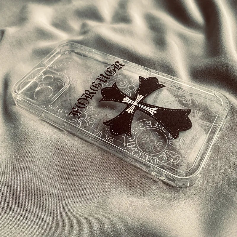 トレンディなかぎ針編みクロス iPhone 14/15/16Promax Apple 12/13用ケース 11 新品 HD XR/XS 透明ブラックシリコンフルパッケージ 16Plus ニッチケース NOCTONE