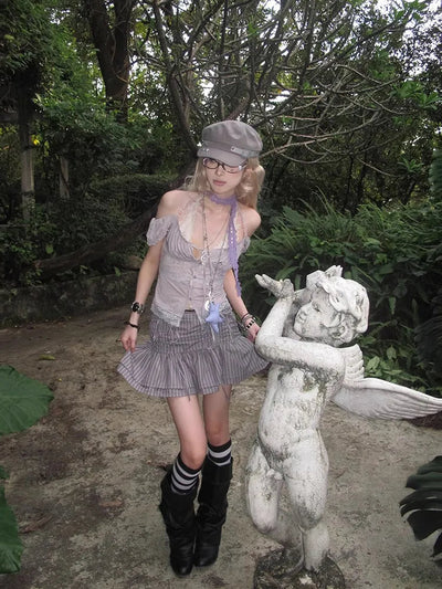 レースコケット・ストライプティアードミニ NOCTONE