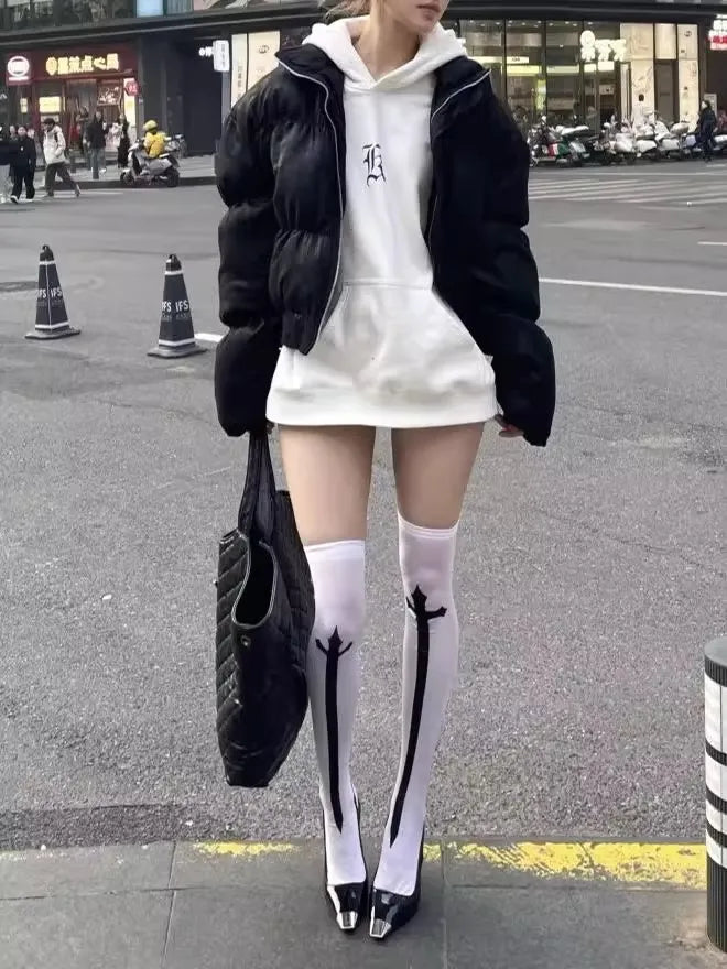 クロスボーダーのクロスストッキングはハロウィーンの靴下の蜘蛛の巣を印刷します。 NOCTONE