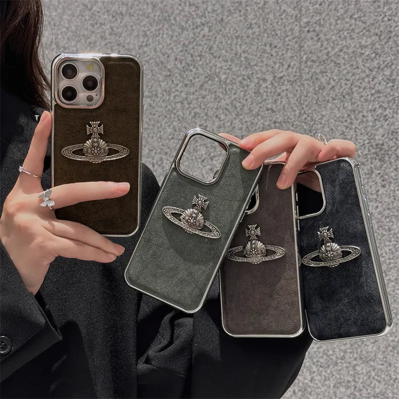 ヴィンテージレザー・プラネットロゴフォンケース NOCTONE