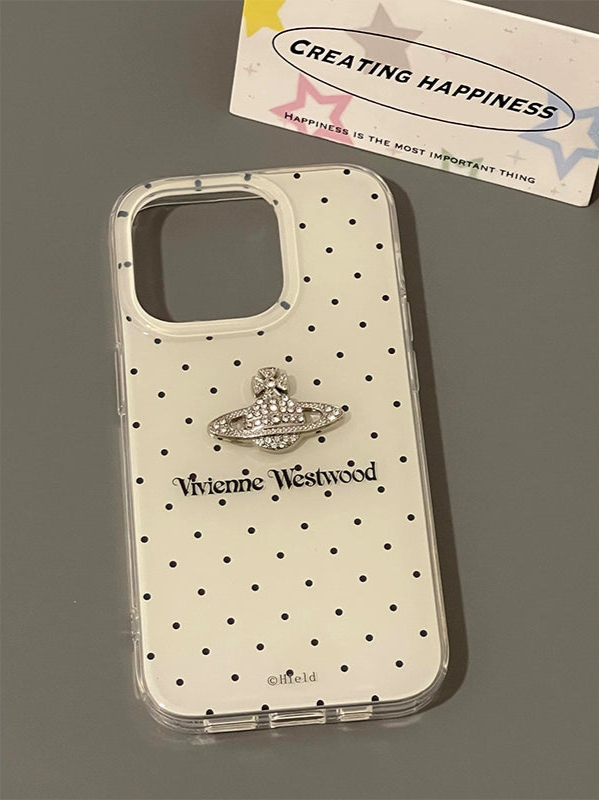 Kepipi 日本と韓国の水玉模様立体ウエスタンエンプレスプラネット Apple 16 電話ケース対応 iPhone 15Pro Max New 14 プレミアム 13/12 ニッチ 15Pro 飛散防止 14Pro ケース NOCTONE