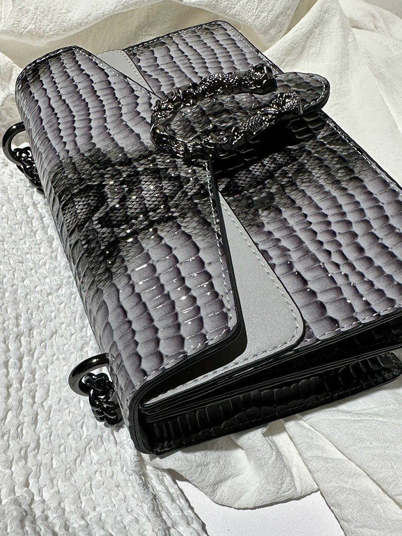 Zuo Zuo's Family 2025 新作レディースバッグファッションチェーンメッセンジャーバッグクロコダイル柄多目的ニッチショルダーバッカスレディースバッグ NOCTONE