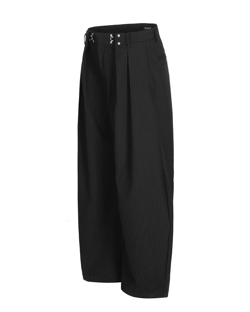 Vertical Stripe Wide Leg Pants