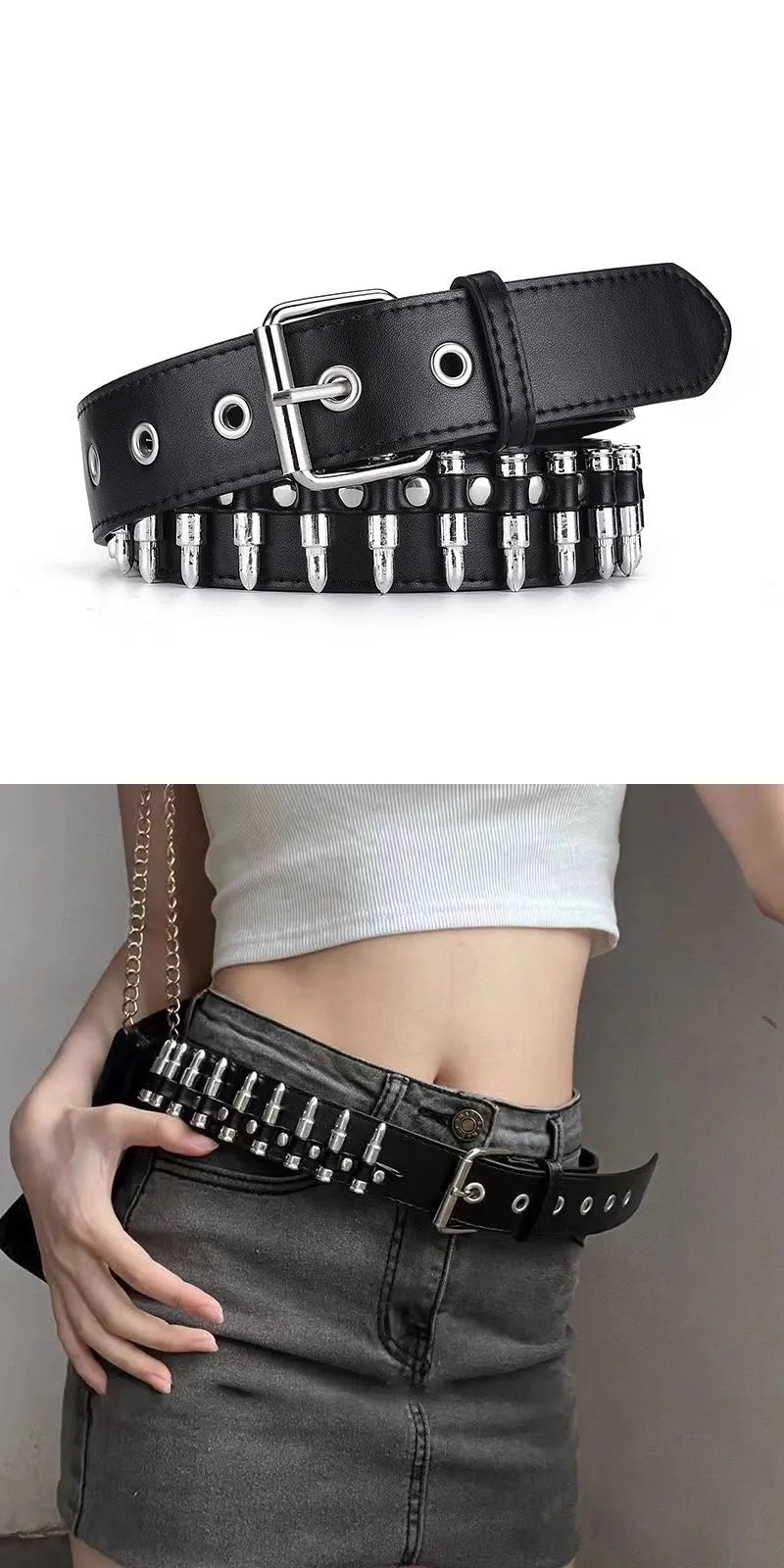 ニッチパンクゴスダークメタルベルト NOCTONE