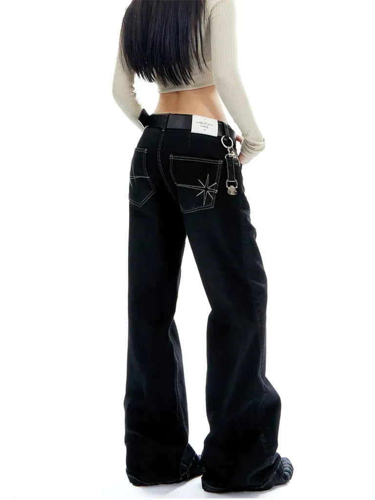 スパークルステッチ・ストレートデニム NOCTONE