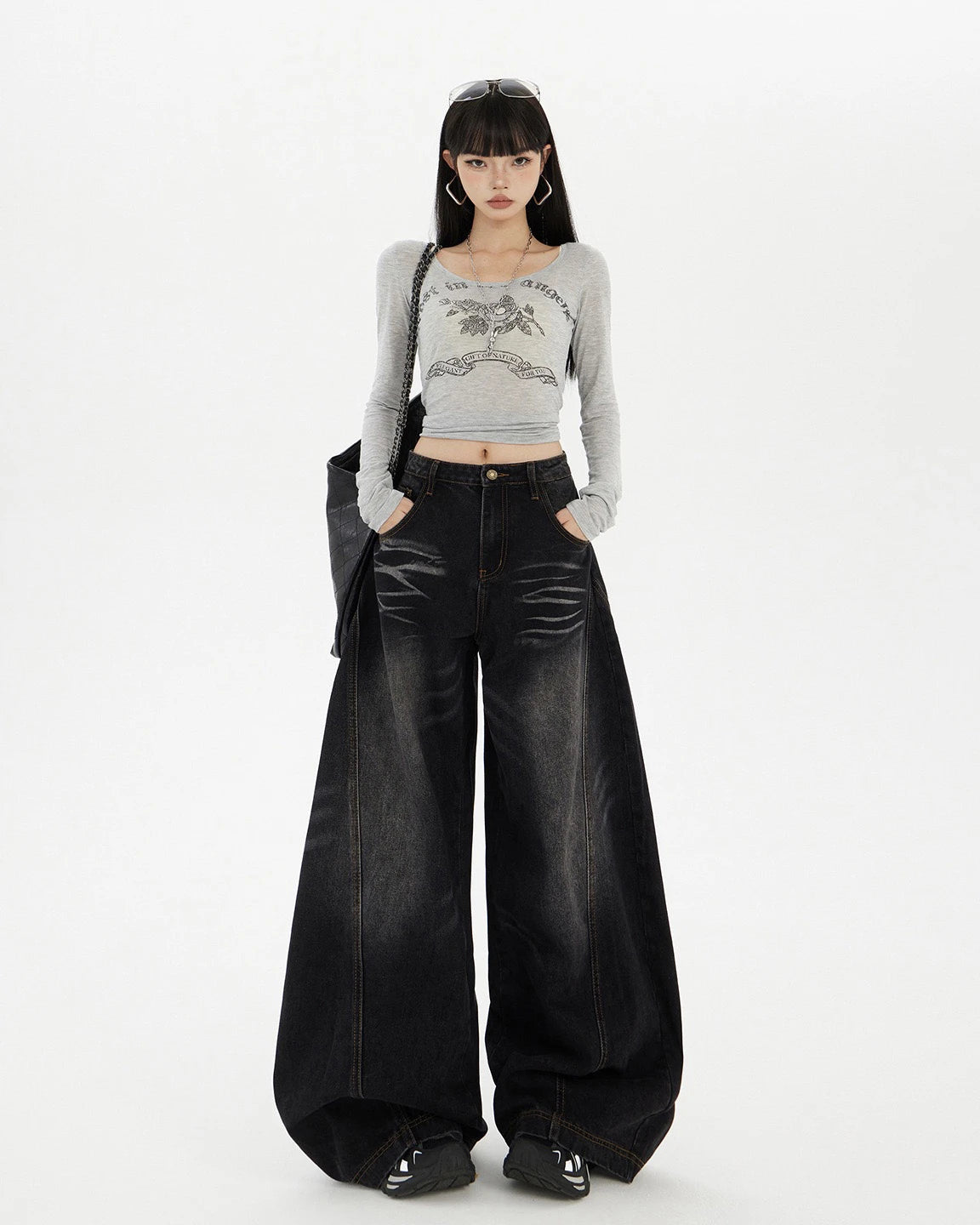 Retro Curve Wide Leg Jeans