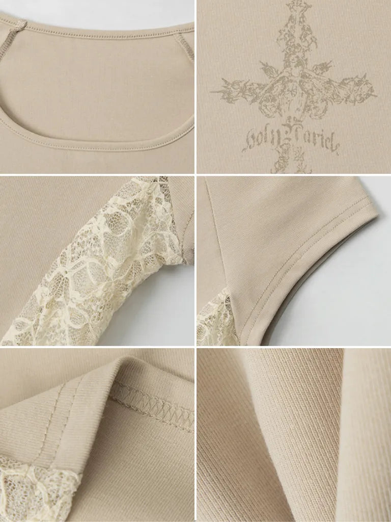 サイドレース・ラインストーンクロスT NOCTONE