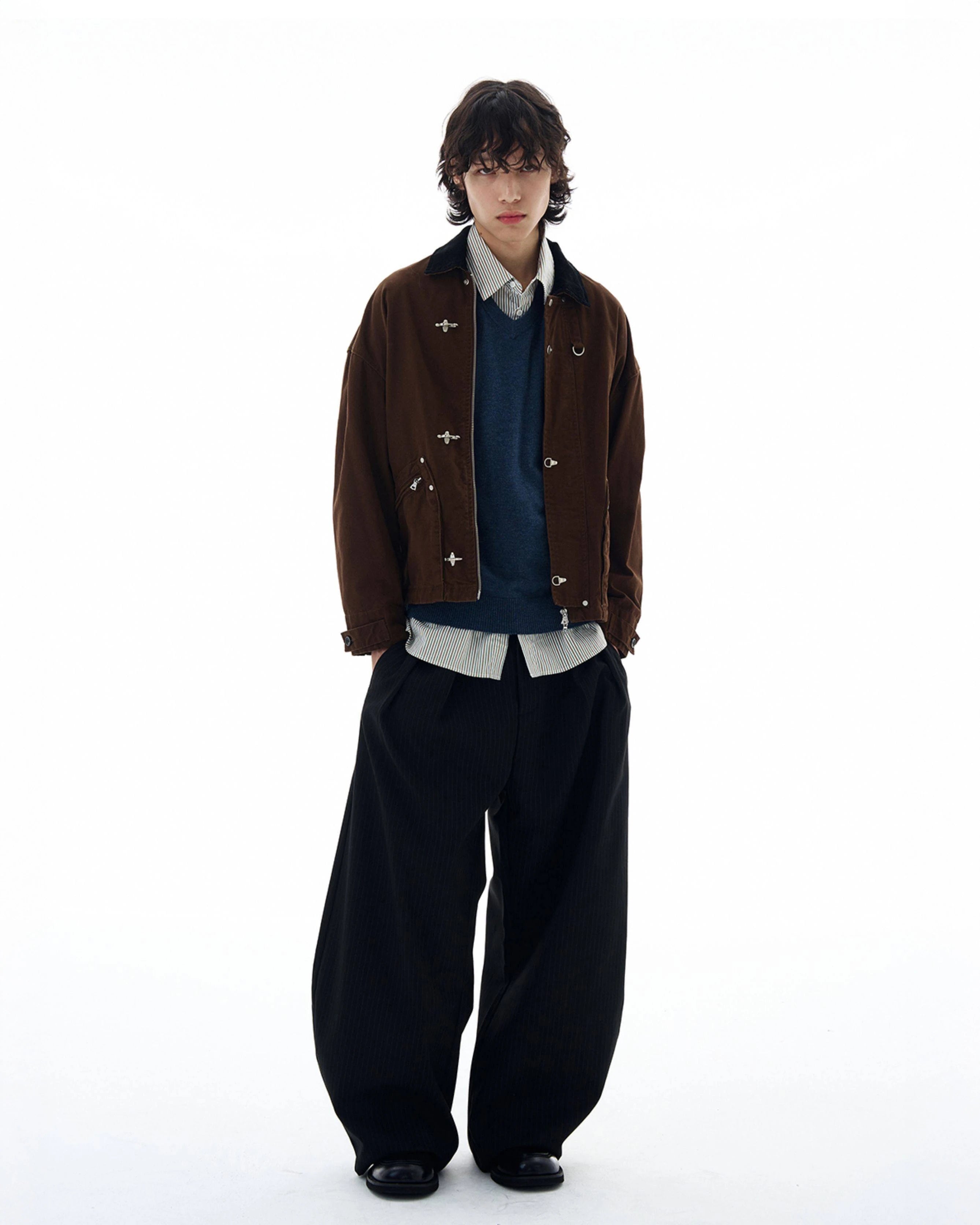 Vertical Stripe Wide Leg Pants