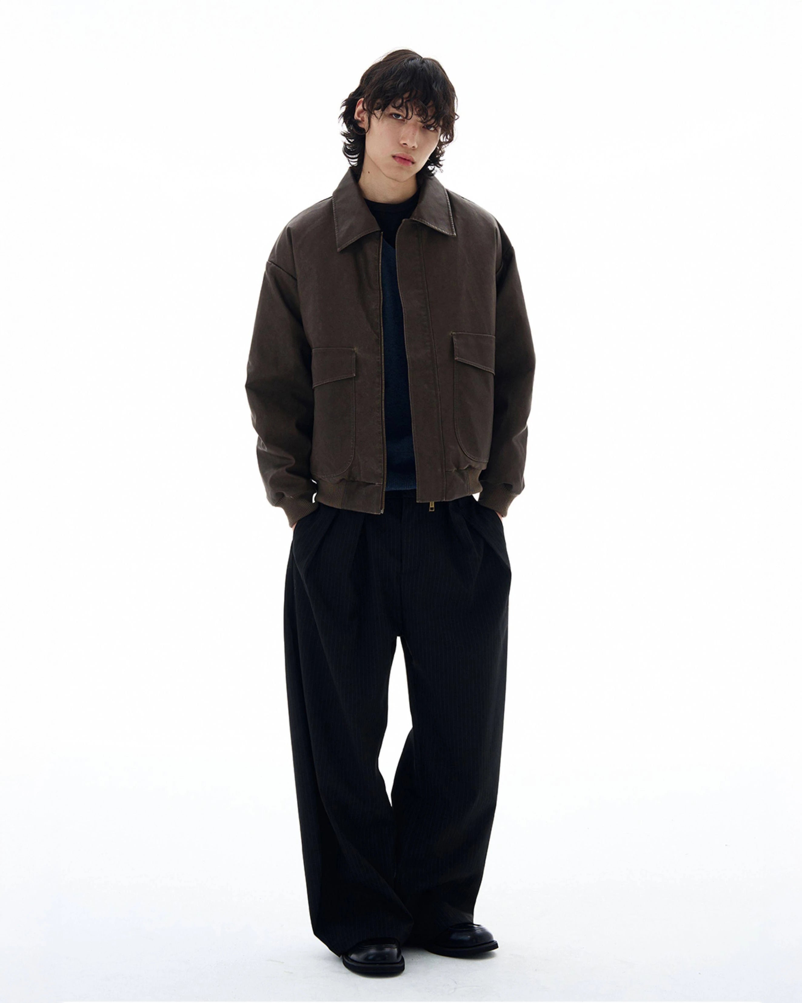 Vertical Stripe Wide Leg Pants