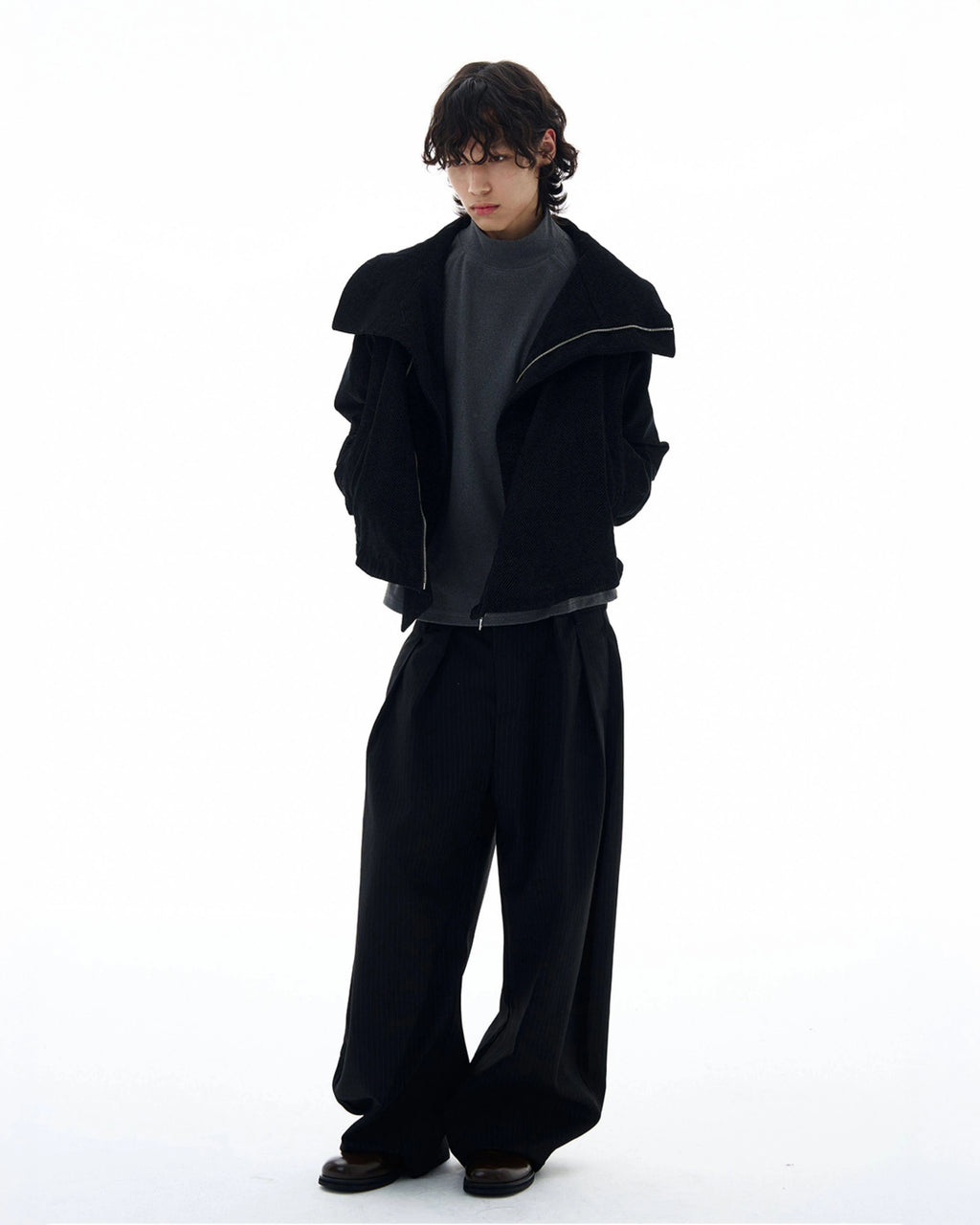 Vertical Stripe Wide Leg Pants