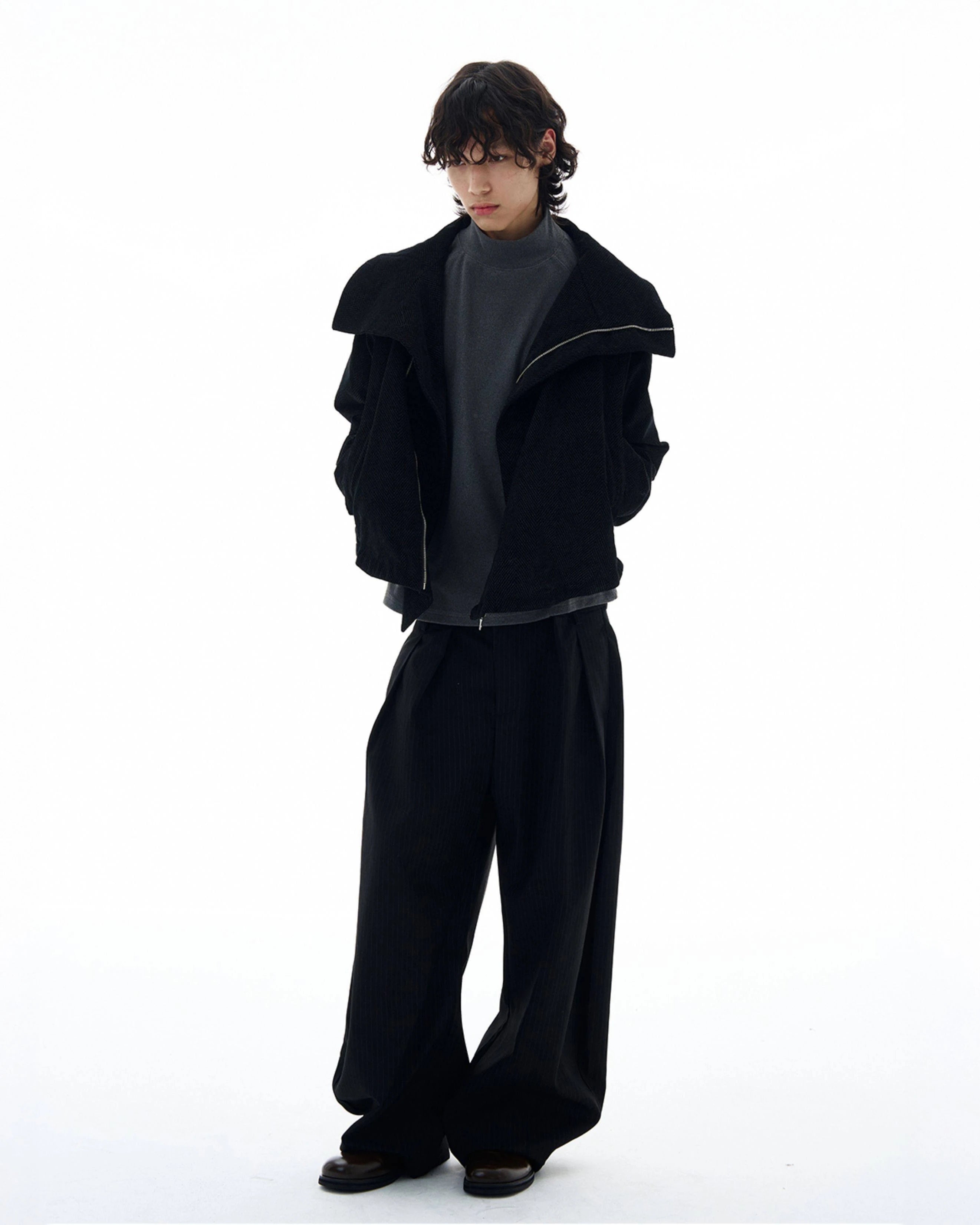 Vertical Stripe Wide Leg Pants