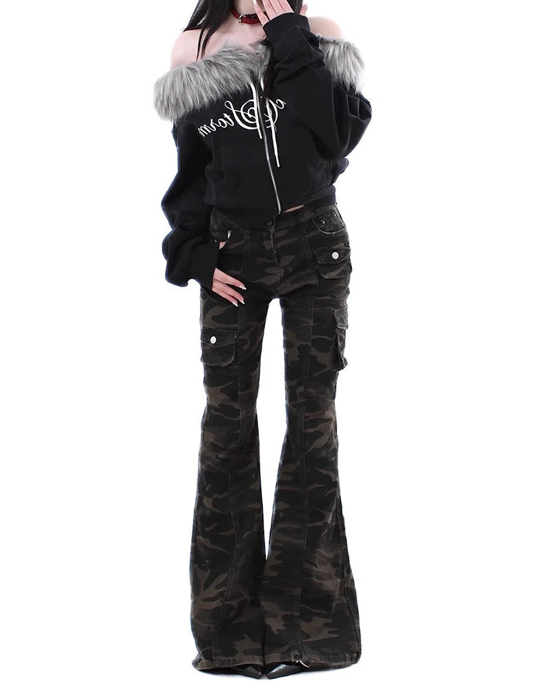 Camo Flare Work Jeans