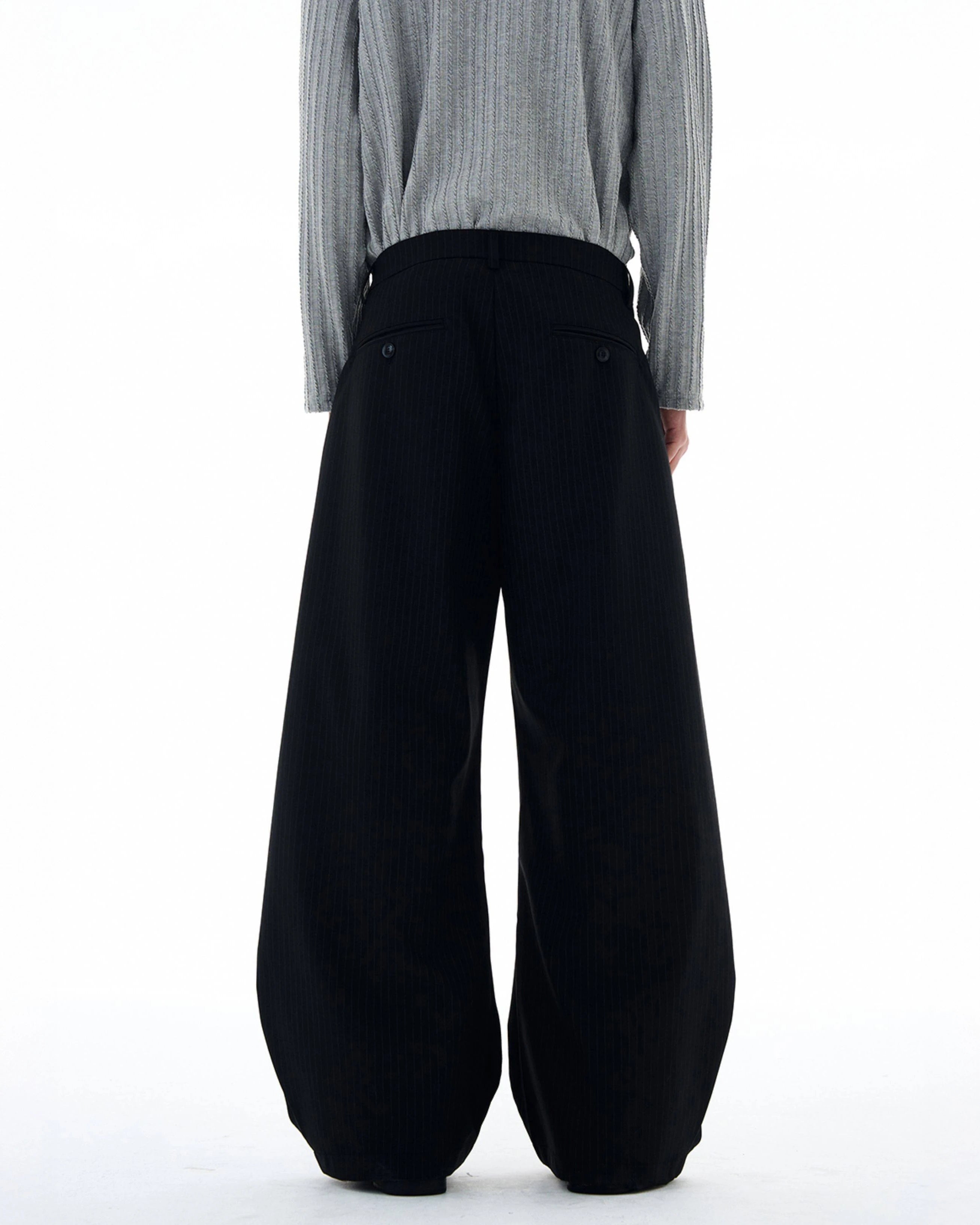 Vertical Stripe Wide Leg Pants