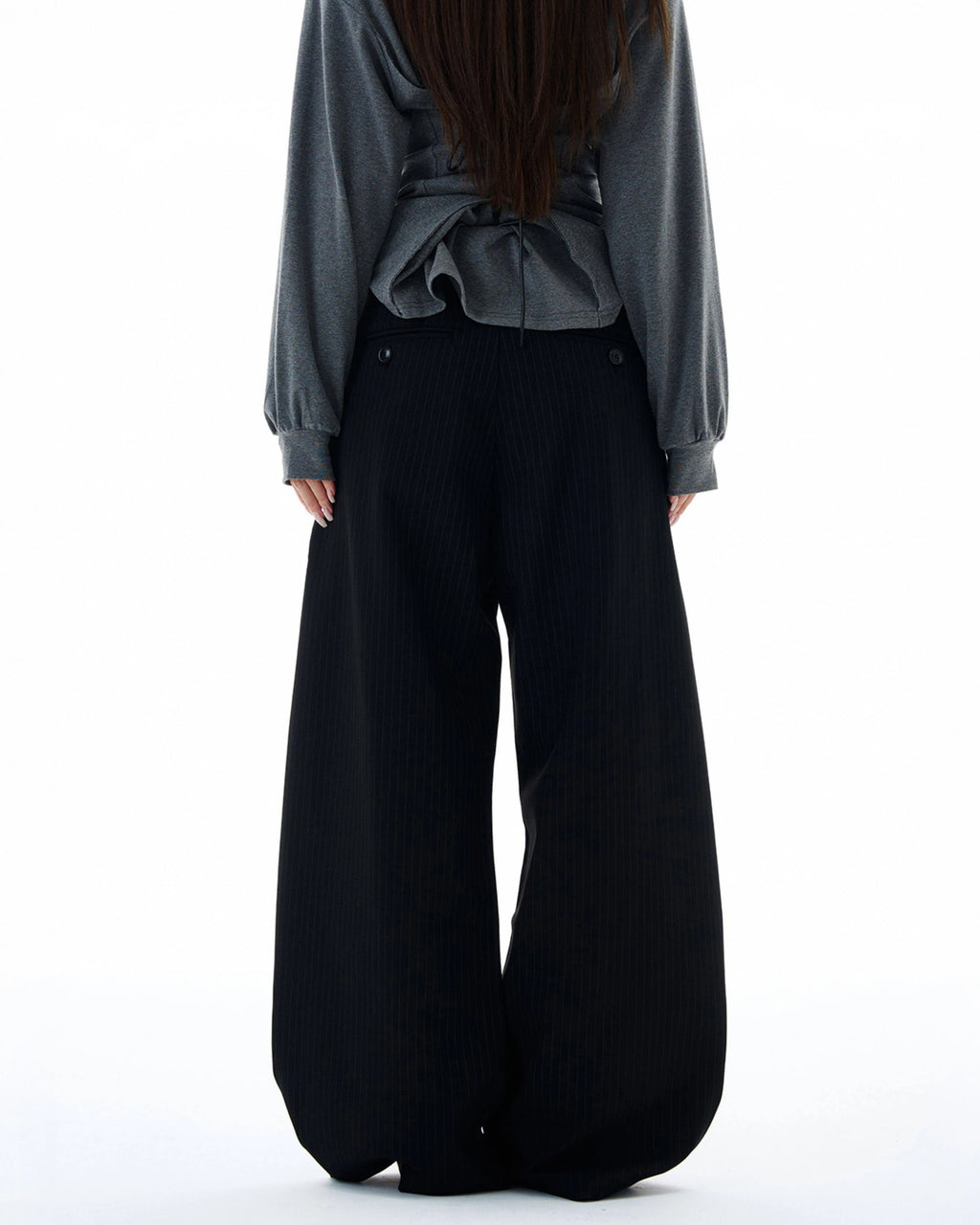 Vertical Stripe Wide Leg Pants