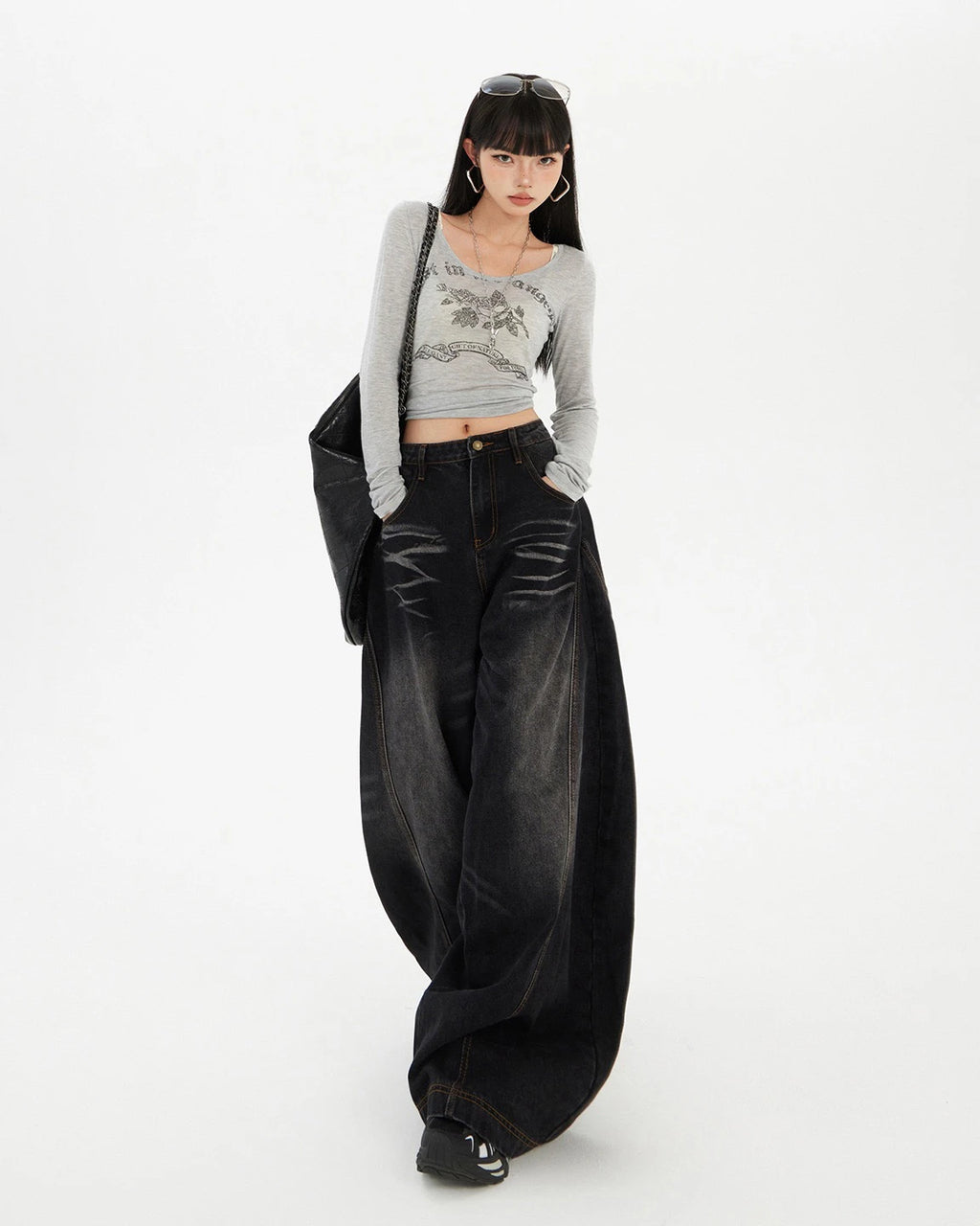 Retro Curve Wide Leg Jeans