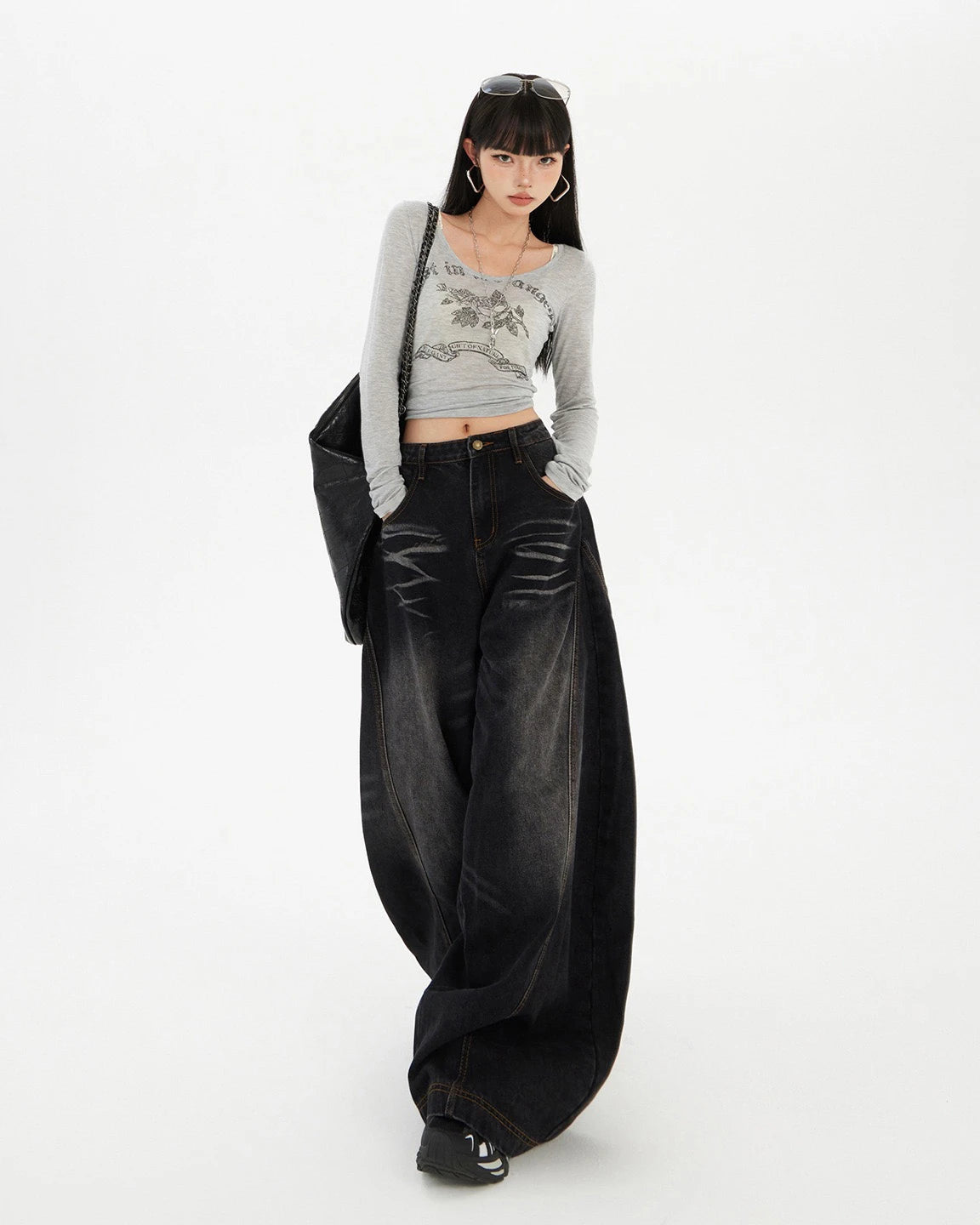 Retro Curve Wide Leg Jeans