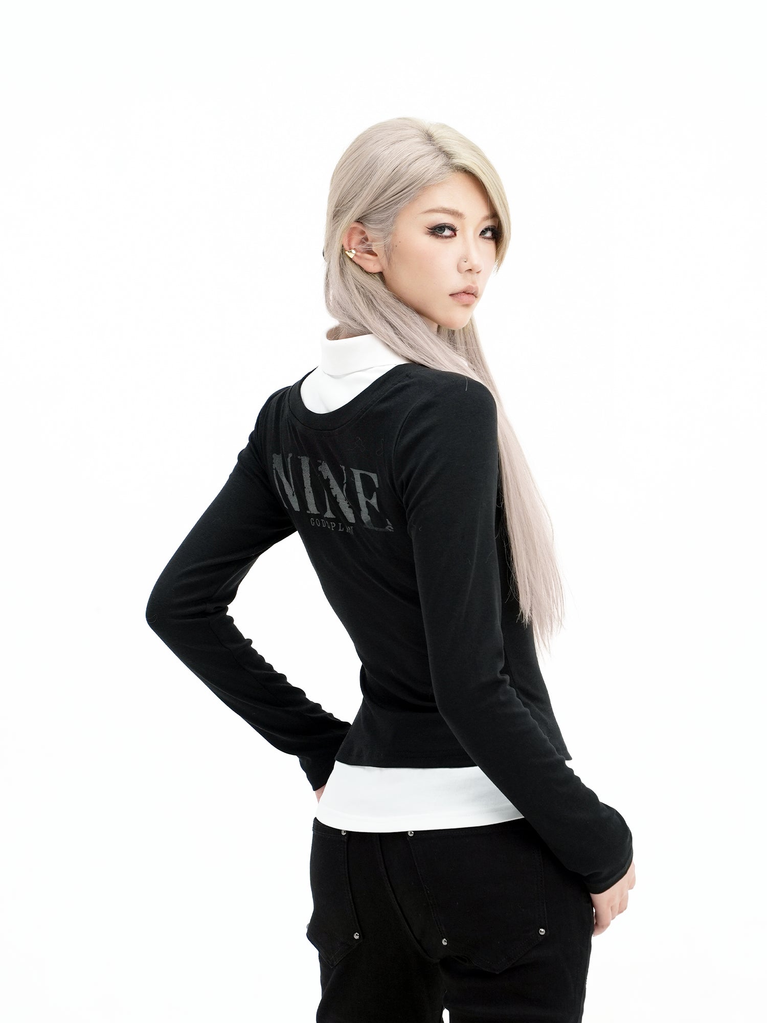 Asian Patchwork Long Sleeve Shirt God plan