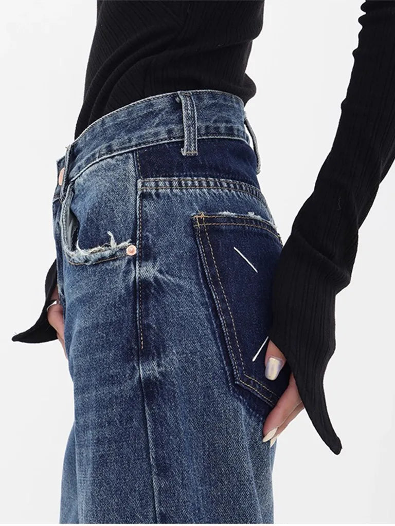 バッククロスステッチ・ストレートデニム NOCTONE