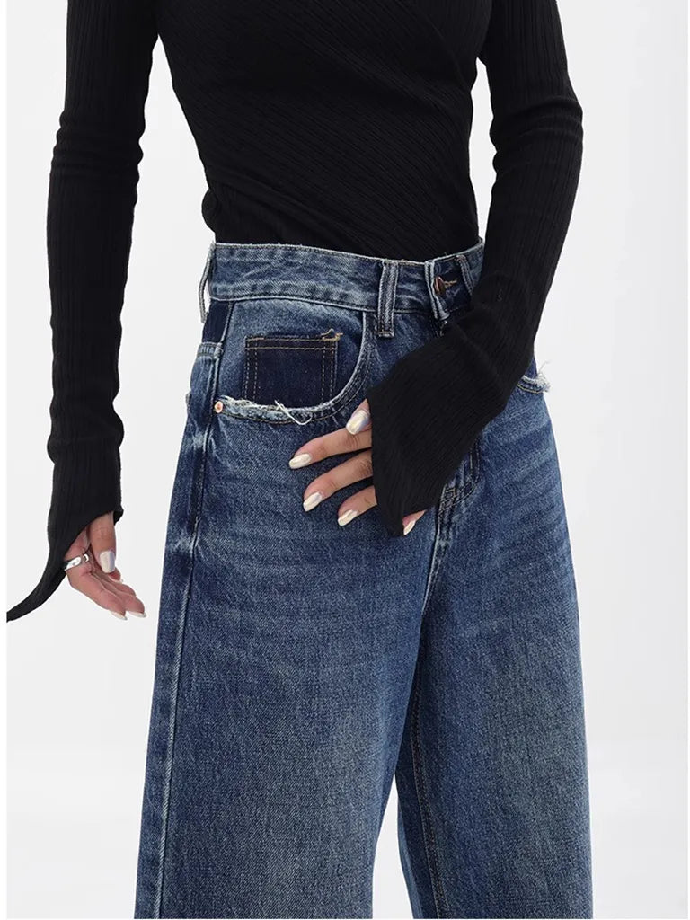 バッククロスステッチ・ストレートデニム NOCTONE