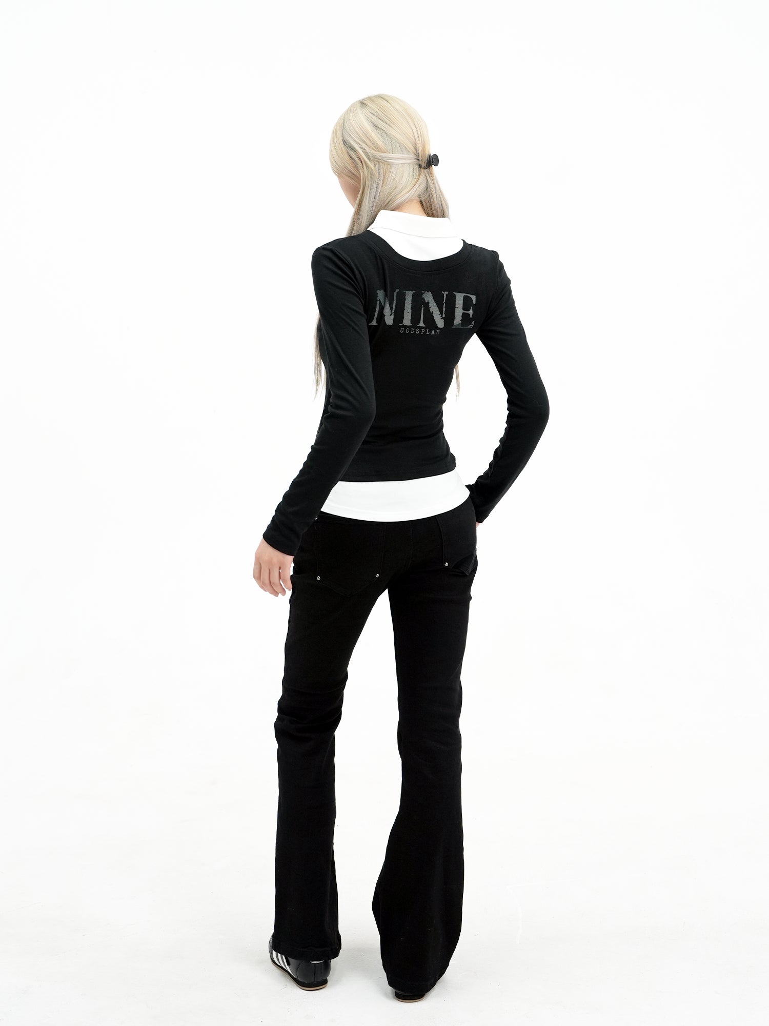 Asian Patchwork Long Sleeve Shirt God plan