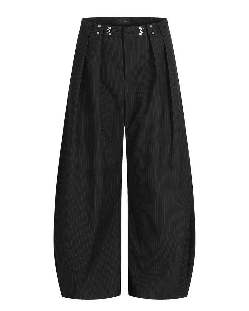 Vertical Stripe Wide Leg Pants