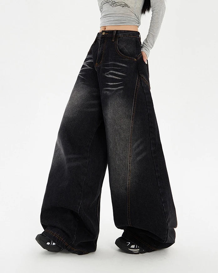 Retro Curve Wide Leg Jeans