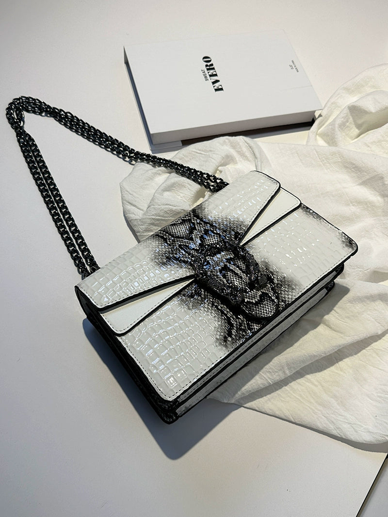 Zuo Zuo's Family 2025 新作レディースバッグファッションチェーンメッセンジャーバッグクロコダイル柄多目的ニッチショルダーバッカスレディースバッグ NOCTONE